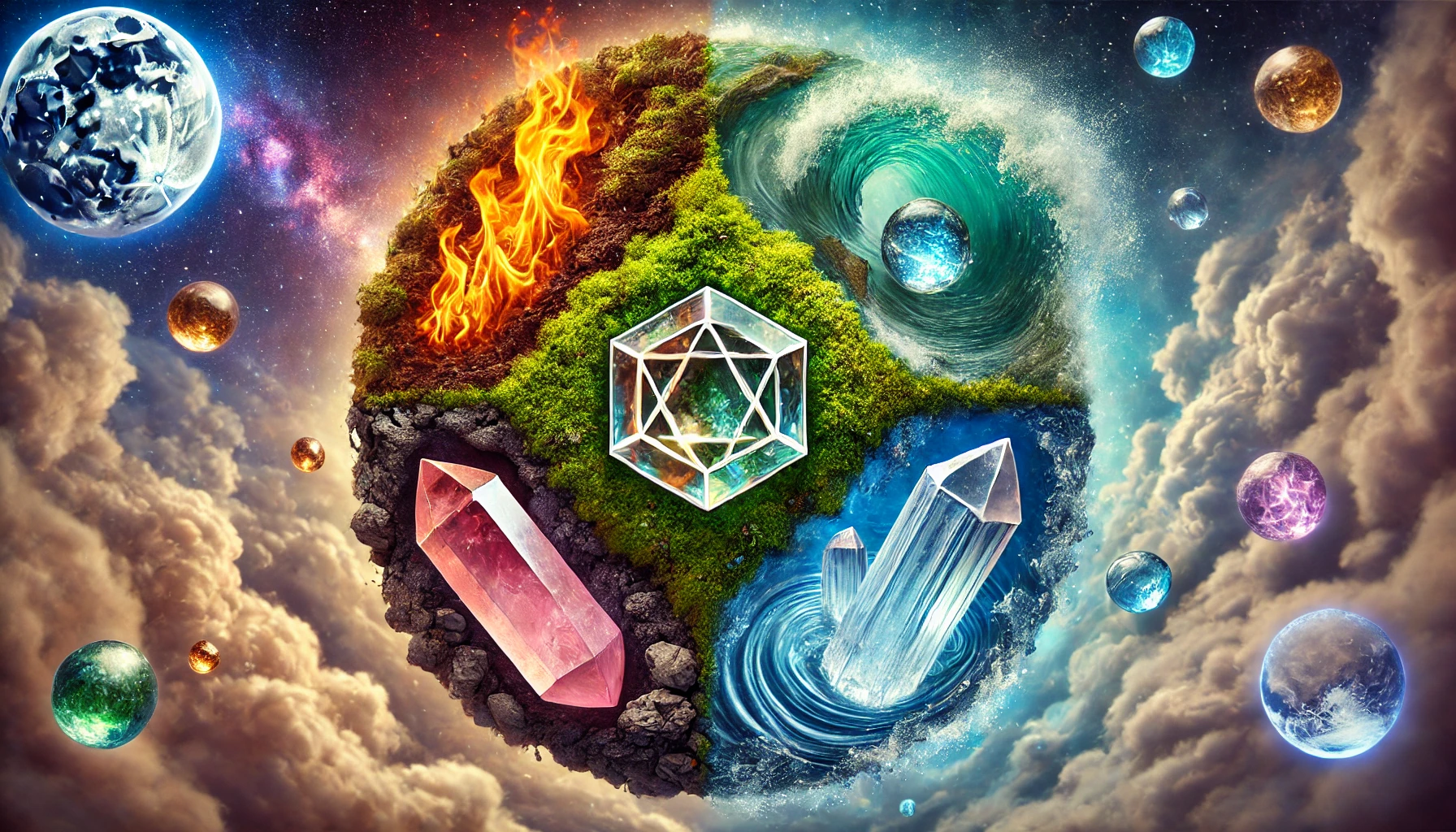 Cristais e Seus Elementos: Como Usá-los de Acordo com Terra, Fogo, Água e Ar